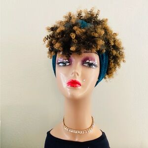 Short Curly Headband Synthetic wig for Women Hair Style
 with bangs